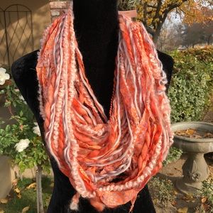 Multi textured strands infinity handmade scarf